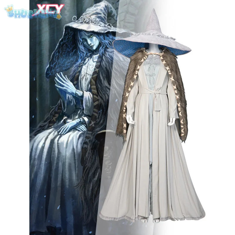Ranni Cosplay Game Elden Witch Ranni Costume Dress Ring Cloak Hat Woman Man Carnival Party Cape High quality uniform set XS-XXXL