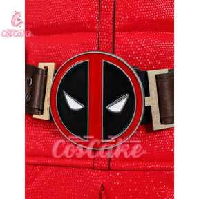 New Movie Deadpool Cosplay Costume Red Zentai Bodysuit Party Men Wolverine Full Jumpsuits Sword Bag Boots Belt Custom Made