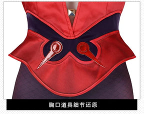 Game Rivals Scarlet Cosplay Witch Costume Emporium Matron Red Top Skirt Outfit Full Set Halloween Scarlet Fantasia Costumes