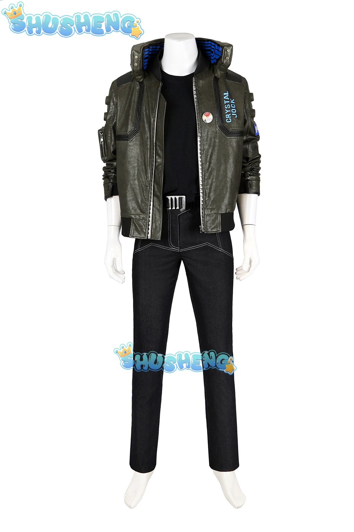 Game Punk Style 2077 Samurai Main Character V Cosplay Costumes For Man Faux Leather Jacket