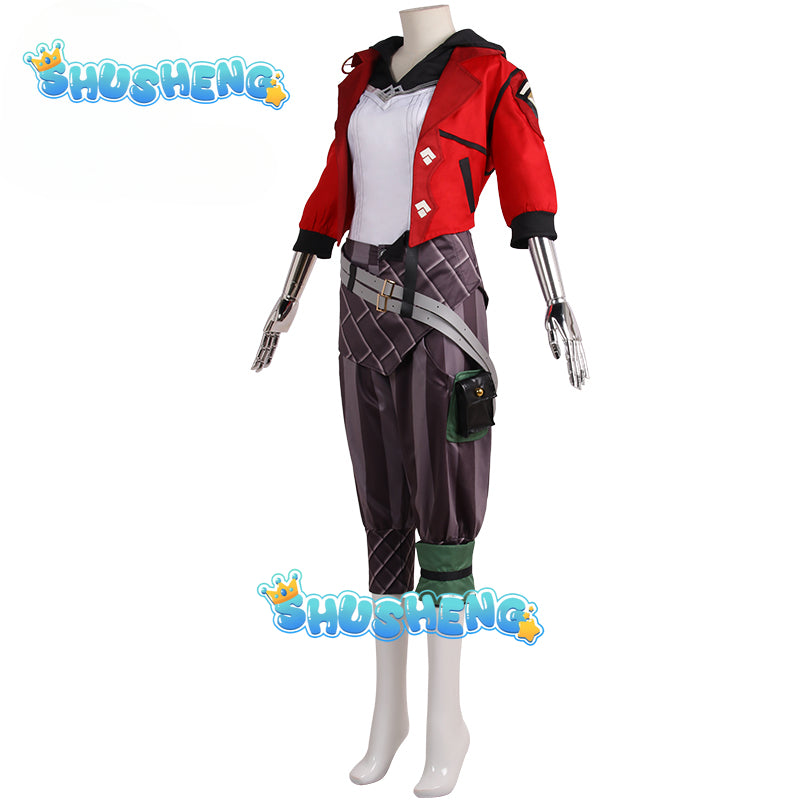 Game LOL Arcane Vi Cosplay Costume Piltover Enforcer Outfit Vi Uniform Wig For Women Halloween Carnival Role Play Props Hot Sale