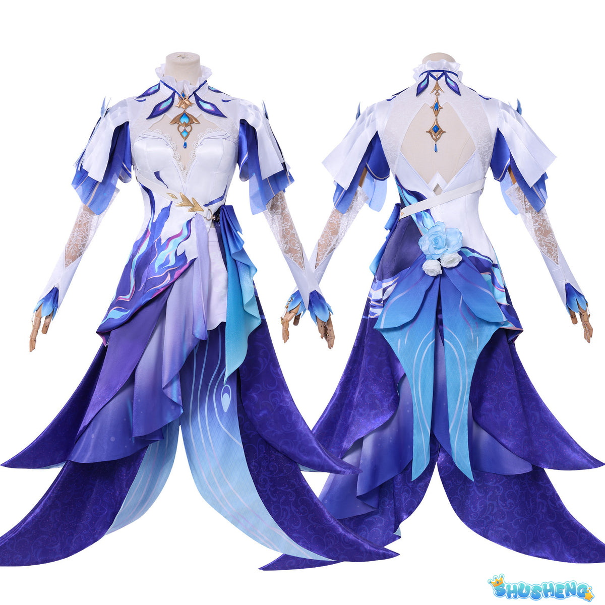 Wuthering Waves Cantarella Cosplay Costume Wig Dress Headwear Earrings Rinascita Fisalia Family Halloween Party for Women Girls