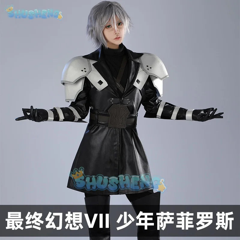 FF 7 Young Sephiroth Cosplay Costume Male Fantasy Teenage Sephiroth Battle Suit Outfit Full Set and Individual Items Are Sold