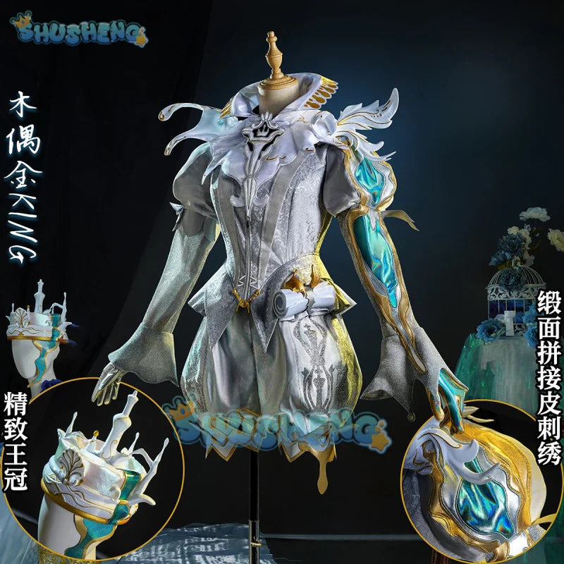 Shusheng Identity V Matthias Czernin Puppeteer KING-H1 Game Suit Uniform Cosplay Costume Halloween Party Role Play Outfit Men