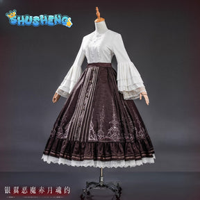 Game Cosplay Series: Love and Deepspace-Silver-winged Demon/Crimson Moon Pact（heroine） Cosplay Costume full set Shushengcos