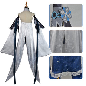 Game Genshin Impact Haagentus Cosplay Costume Beautiful Dress Rompers Scarf Sleevelet Socks Wig Belt