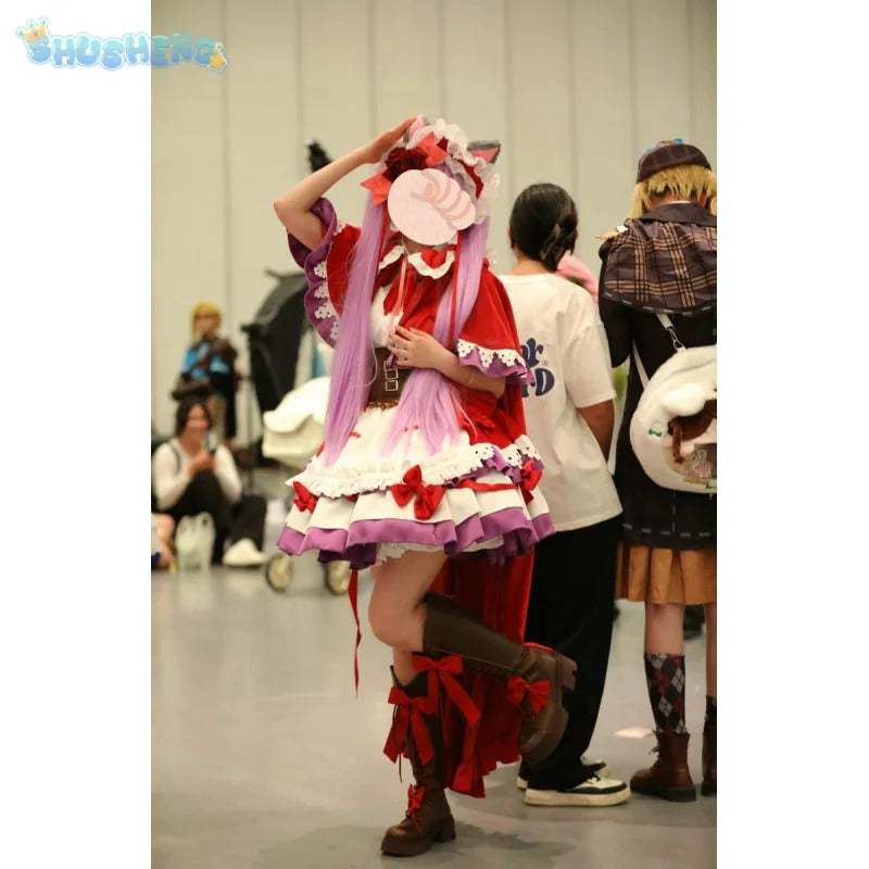 Manaka Laala cosplay 10th Anniversary Christmas red lolita dress Anime Pripara costume party gift girl accessories sweet new set