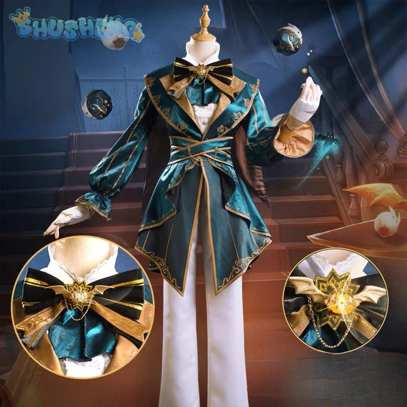 Mike Morton Acrobat Cosplay Game Identity Ⅴ Costume Top Hat Bow Tie Gloves Ring Halloween Christmas Handsome Fashion Uniform Set