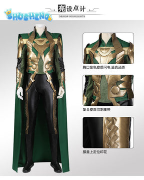 Loki Cosplay 2 Fantasy Battle Suit Super Thor Loki Disguise Costume Accessories Adult Men Roleplay Fantasia Outfits Male