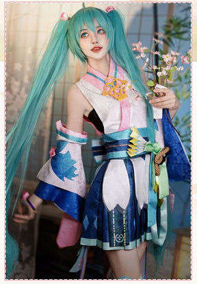 Onmyoji Hatsune Miku Cosplay Costume Wig Shoes Full Set Party Dresses Uniform Suit Halloween Carnival Role Play Suit
