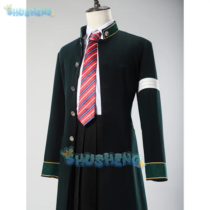 Tasuku tsubakino cosplay costume anime wind breaker wig Furin High School uniform bofurin trench embroider Halloween party