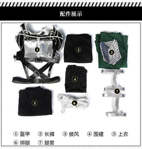 The Final Season Attack 4 Titan Cosplay Costume Anime Rivaille Mikasa AcKerman Shingeki No Kyojin Comiket party Woman Uniform