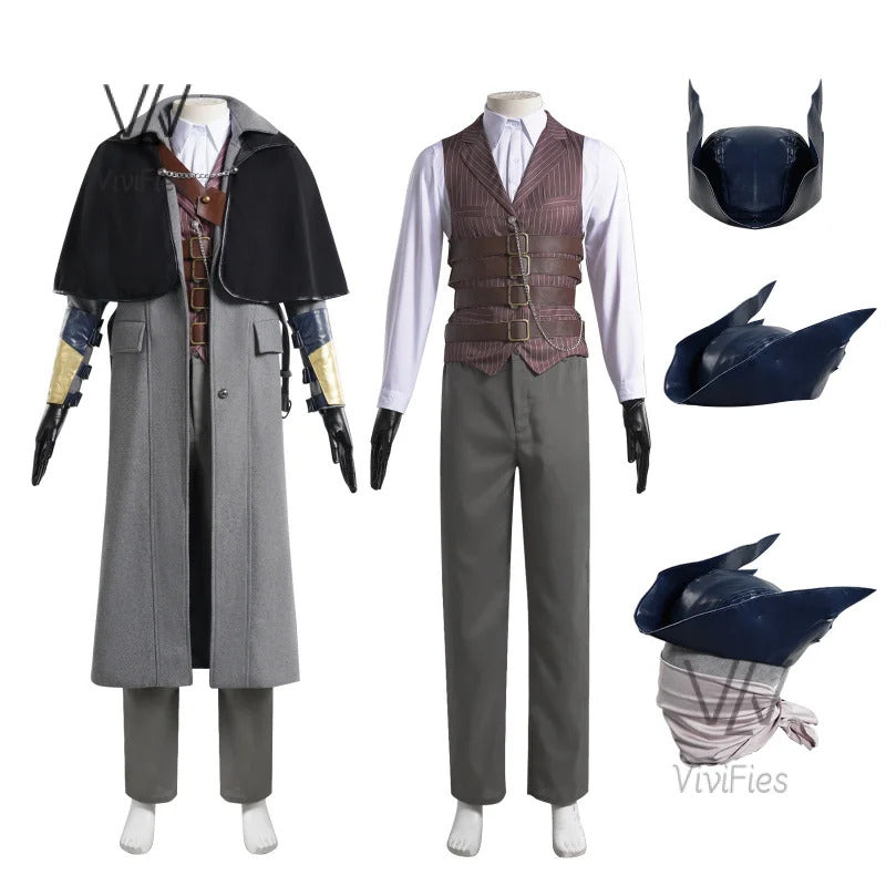 Game Bloodborne Gehrman Cosplay Costume Halloween outfits Women Men New Suit Uniform Accessories and props set in stock