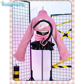 Game Lucky Chloe Cosplay Costume Headphone Tail Roleplay Fantasia Pink Outfits Halloween Carnival Party Clothes For Woman Girls