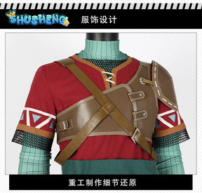 Kingdom Cosplay Disguise Link Hylian Cosplay Costume Hylian Tunic Hood Design Outfit and Accessories Custom Size for Man