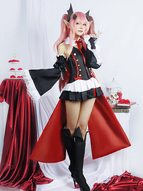 Krul Tepes Cosplay Seraph of The End Seraph of The End Vampire Uniform Wig Dress Headwear Cos Halloween Party Carnival Party Set