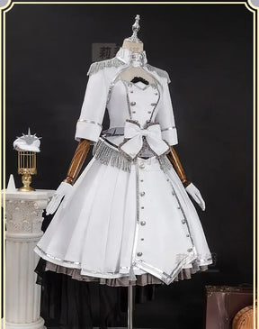 Shusheng-R Tokisaki Kurumi Nightmare Cosplay DATE A LIVE The White Queen Costume Halloween Party Lolita Dress Wig Props Women's Sweet Set