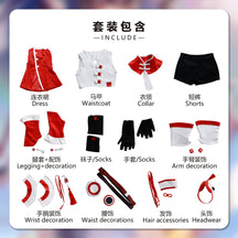 Yuezheng Ling V3 Cosplay Costume For Halloween Christmas Festival Vsinger Girl Singer Yuezheng Ling Role Play Red Dress