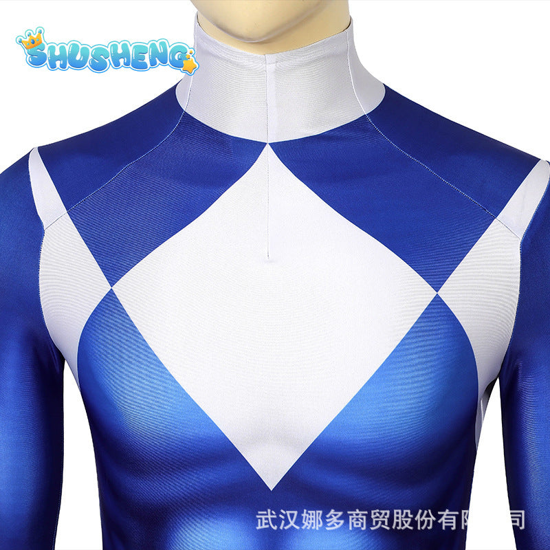 Kyoryu Sentai Zyuranger Cosplay Dan Halloween Uniform Cosplay Blue Costume Custom Made Hero Bodysuit With Outfit