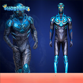 Movie Blue Beetle Cosplay Costume Jumpsuit Polyester Zentai Kids Adults Halloween Party Carnival Role Play Outfits Bodysuit