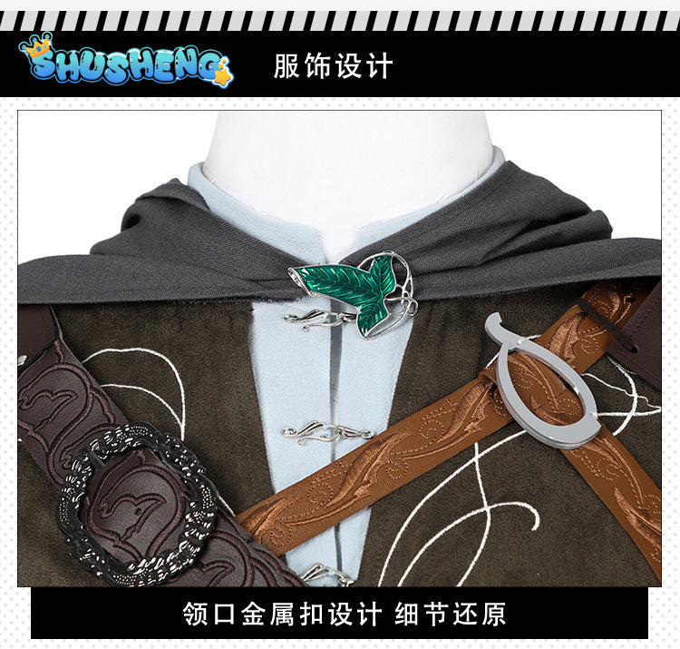 Legolas Cosplay Costume Adult Mens Elf Prince Leather Battle Suit Outfit Full Set Halloween Party Outfits Hand Made Any Size