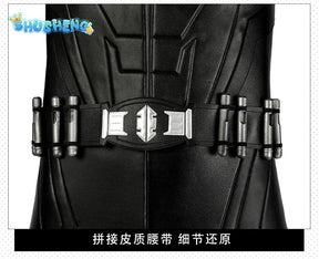 Michael Keaton Superhero Bat Bruce Wayne Cosplay Costume Hero Armor Outfit With Cowl Black Leather Jumpsuit Boots Halloween Suit