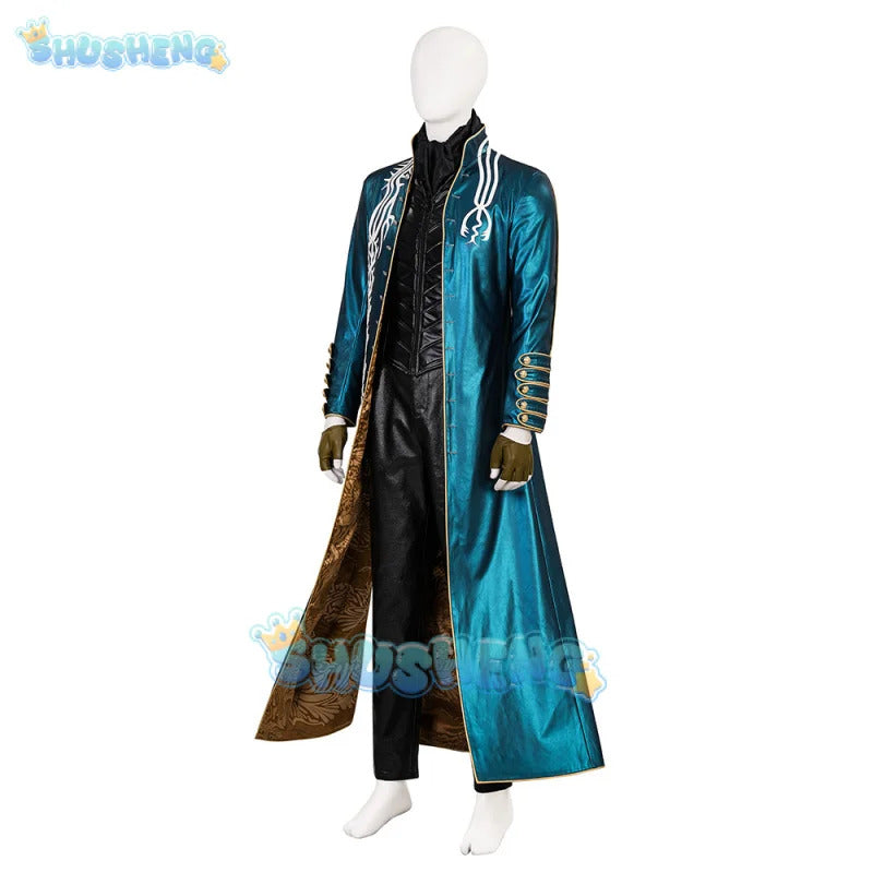 Game Devil May Cry Vergil Cosplay Costume Uniform Halloween Carnival Party Christmas Play Role Clothes Clothing for Men