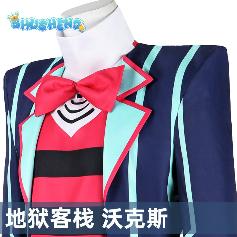 Hazbin Costume Cosplay Hotel Vox Cosplay Uniform Suit Outfit Men Halloween Carnival Christmas Blue Red Suit Role Playing Cosplay