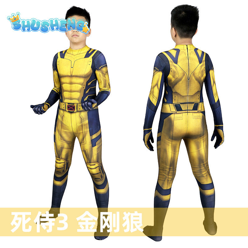 Child Movie Luxury Mask Jumpsuit Wolverine Cosplay Costume Halloween Christmas Kids New Year Costume Superhero Fantasy