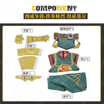 Game Iron Fist Cosplay Rivals Costume Vest gloves belt, mask shoe set Halloween party men's fantasy Iron Fist uniform XS-XXXL
