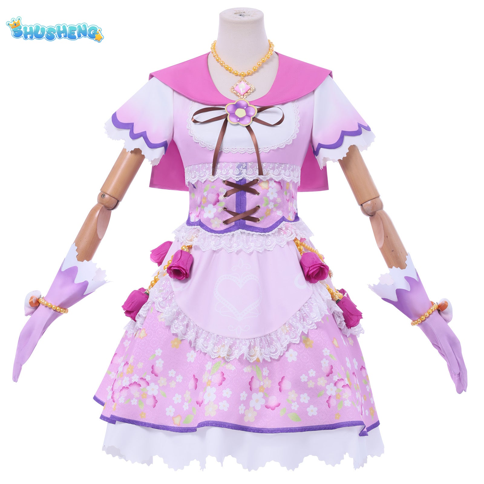 Anime Hoshimiya Ichigo Cosplay Costume Pink Dress Lolita Stage Performance Clothes Role Play Outfit for Women Girls Holiday