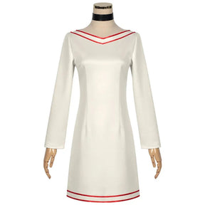 Anime dandadan Momo Ayase cosplay red costume coat dress socking earrings Hallowmas carnival play role clothes clothing