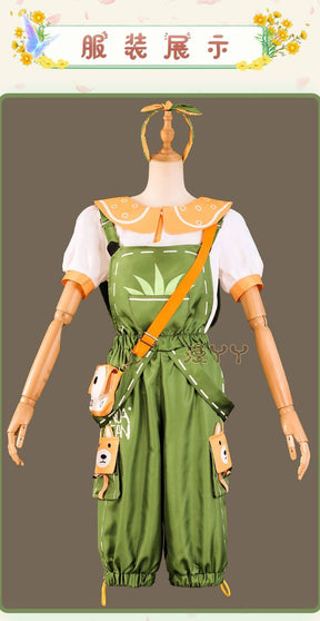 Game Identity V Cosplay Anime Panda Friend Little  Girl Alice Derose Cosplay Costume Doll Green Rompers Uniform Accessories