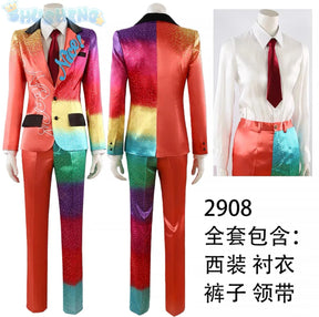 Anime Ensemble Stars Nice Arneb Thunder Cosplay Costume Colorful personalized suit shirt tie pants set Halloween party uniform