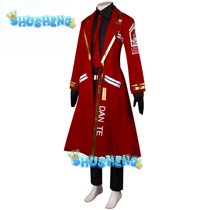 Game limbus company cosplay Dante costume red long coat Dan Te uniform suit men women Halloween party carnival wherein outfits