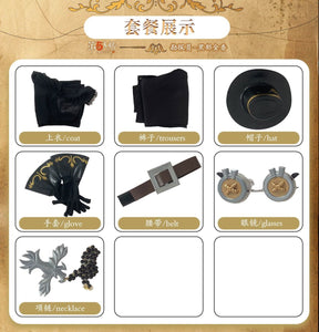 Game Identity Ⅴ Norton Campbell Prospector Cosplay Costume Hat glasse jewelr props Halloween party handsome uniform complete set