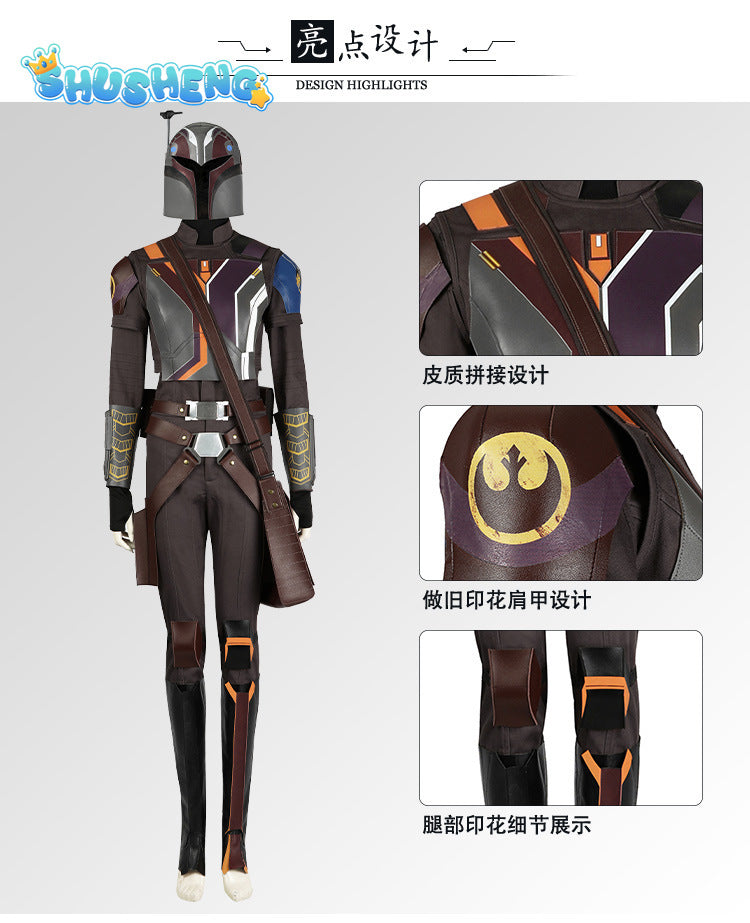 Carnival Halloween Masquerade Clothes New TV Show Hero Sabine Wren Cosplay Costume Complete Set Outfit With Flight Suit Armor