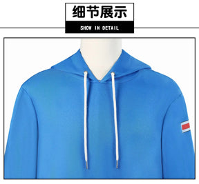 Anime Sakamoto Days Shin Asakura Cosplay Costume Blue Sweatshirt Assassin Halloween Party Women Men Props Accessory
