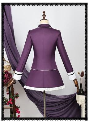 Game Diabolik Lovers Komori Yui Cosplay Costume Wig Fashion Purple Suit Uniform Dress Set for Women Halloween Party Role Play