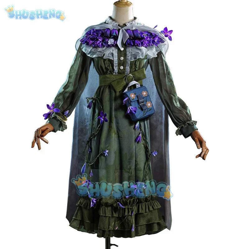 Anne Lester Cosplay Identity V Anime Women Fashion Dress Cloak Toy Merchant Role Play Clothing Full Set Costumes New Shusheng