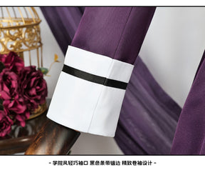 Game Diabolik Lovers Komori Yui Cosplay Costume Wig Fashion Purple Suit Uniform Dress Set for Women Halloween Party Role Play