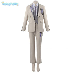 Shusheng-N Love and Deepspace Xavier Cosplay Costume Coat pants vest shirt brooch tie Halloween party fashion uniform Woman Man New set
