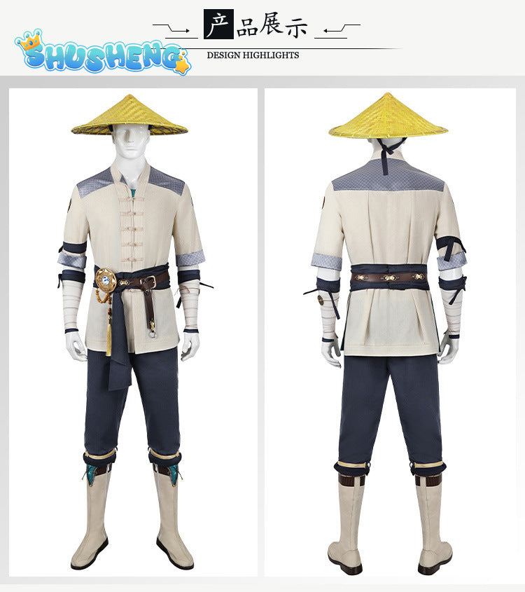 Mortal Kombat 1 Raiden Cosplay Costume Fighter Suit Uniform Raiden Battle Suit Men's Roleplay Halloween Carnival Outifts Cosplay