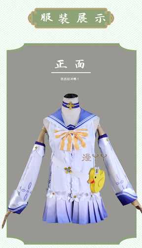 Genshin Impact Barbara Cosplay Costume Women Cute Swimsuit Coat Halloween Carnival Uniforms Full Set with Bag Hat Custom Made