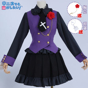 Love, Chunibyo & Other Delusions Takanashi Rikka Cosplay Costume Gothic Dress Halloween sweet girl New uniform