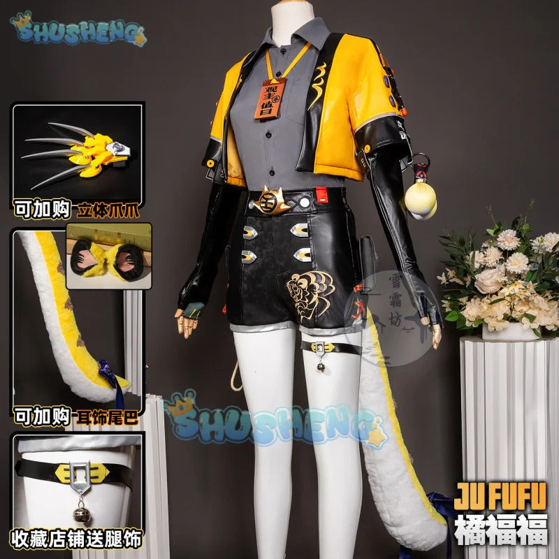 Zenless Zone Zero Ju Fufu Cosplay Costume Uniform Jacket Shorts Yunkui Summit Halloween Party for Women Girls Props