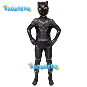 Anime Superhero Black Kids Panther Men Boys Adult Jumpsuits Children Panther Cosplay Halloween Costume Bodysuits Dress Up New