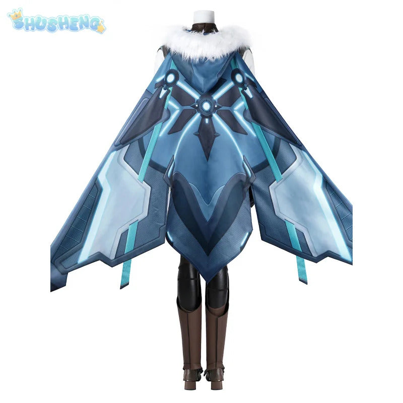 Freja Overwatch OW Cosplay Costume Cloak jumpsuit waist belt vest gloves waist bag shoes prop set Halloween men women uniform