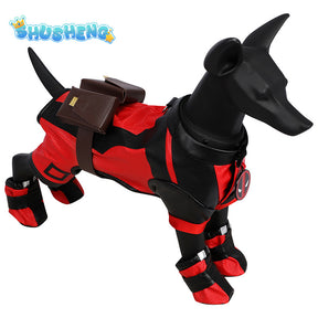 Movie Deadpool Cosplay Costume Dogpool Pet Cos Outfits Dog Cat Superhero Clothing Halloween Carnival Party Comic-con Props Gift