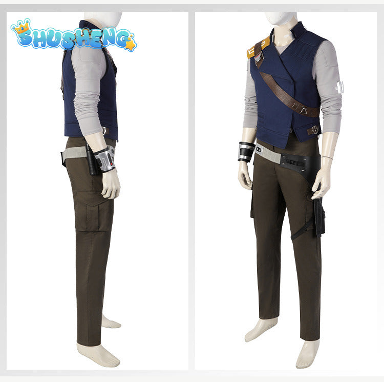 StarWars Jedi Fallen Order Cal Kestis Cosplay Costume Halloween Party Costumes Super Men Battle Suit Costume